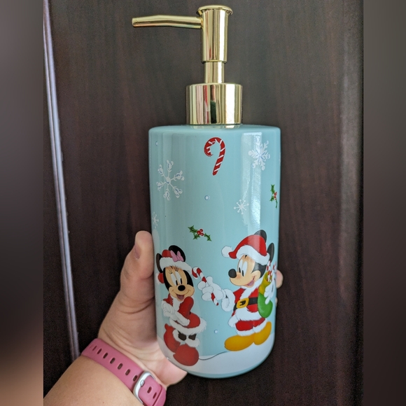 Disney Other - NWOT Disney Mickey Mini Christmas Holiday Ceramic Lotion Dispenser Bottle Pump